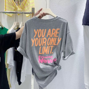 Customizable Class Uniform Short Sleeve T-Shirt Womens Summer New Loose Casual Versatile 3D Foam Letter Half Sleeve Top