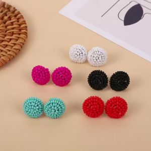 Multicolor Ethnic Resin Handmade Beaded Earrings For Women Accessories Bohemia Geometric Earrings Fashion Jewelry