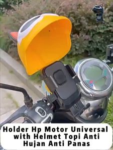 Holder Hp Motor Full Besi Spion Stang Phone Stand Dudukan Handphone 360 Derajat Penyangga Penjepit Hape Mirip/Dudukan Navigasi Ponsel Helm Kecil/Dudukan Handphone/Phone Holder Model Topi/Phone Holder Motor spion/