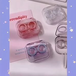 Tempat Softlens Bening Besar Kaca Travel Kit Kaida Kotak Case Makeup Lensa Portable Casing Penjepit