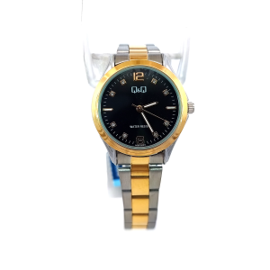 Q&Q Two-Tone Crystal-Accented Stainless Steel Watch (C05A-022PY)