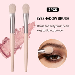 2PCS Eyeshadow Brush SetEyeshadow Base&Gradient ShadingEasy To Blend Shadow Edges For Daily Eye Makeup