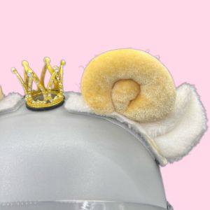 หูแพะสำหรับตกแต่งหมวกกันน็อคหมวกกันน็อคพร้อมมงกุฏขนาดเล็กและเขาแกะขนสัตว์น่ารักแกะมากของตกแต่งหมวกนิรภัยสำหรับสกี