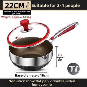 RONGCHUAN | 316 Stainless Steel Flat Bottom Multipurpose Frying Pan