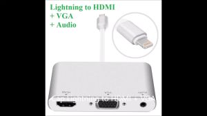 CÁP IPHONE IPAD RA HDMI +VGA +AUDIO