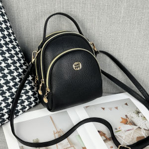 Fashionable Mini Leather Handbag Multi-Layer Ladies Shoulder Crossbody Bag Stylish Versatile Purse for Women in 2024