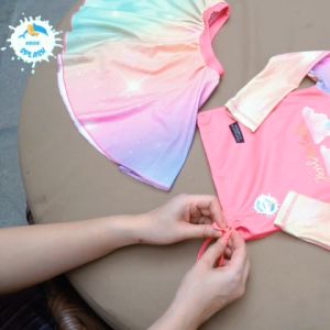 Baju Renang Anak Perempuan UV Protection KIDDIE SPLASH (baju dan rok plus celana dalam)