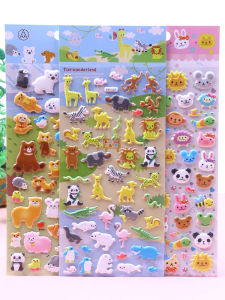 Cartoon Dinosaur Marine Animal 3D Bubble Cotton Stickers Childrens Educational Kindergarten Reward Stickers Korean Small Stickers