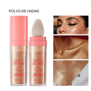 3-Color Highlighter Powder Spray High Gloss Glitter Powder Spray Shimmer Sparkle Makeup Powder Stick Fine Shimmering Natural Beauty Face Contour Makeup