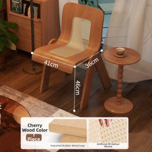 MU FENG ZHI NAN | Luxury High-End Home Thick Backrest Vintage Rattan Weaving Chair