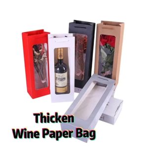 Flower Wine Enzyme Gift Bag with Transparent Window for Wedding Birthday Party Goodies Beg Hadiah