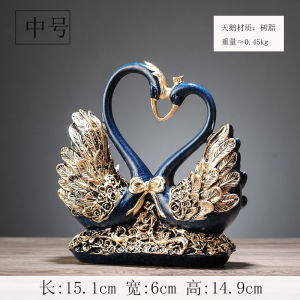 TV Cabinet Hallway Wine Cabinet New Home Partition Bedroom Swan Decoration Golden Wedding Gift Living Room Home Decorations