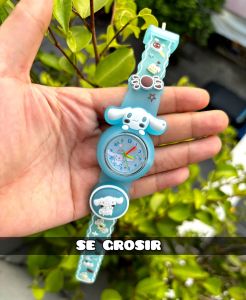 JAM TANGAN SANRIO ADA LAMPU WARNA WARNI STRAP SILIKON ANAK CEWEK ANALOG