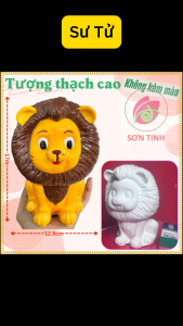Tượng thạch cao Sư tử M64 (Không kèm màu) Bé Tô Màu Tô Tượng decor