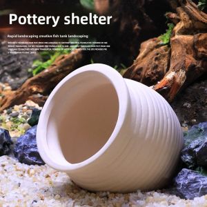 MONLEYTA | Mini Clay Pot Fish Shrimp Avoidance House Pigeon Nesting Hole Parrot Breeding Tank Aquarium Decoration Landscape Simulation Props