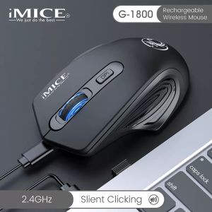 iMICE G-1800 2.4G Wireless Mouse Ergonomic Design 3 Speed DPI Adjustable Smart Power Saving Silent Click USB Mouse Yakestone