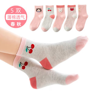 Boys Breathable Thin Socks Spring Summer Cotton Polyester Blend Anti Slip Comfortable Cartoon Print Toddler Kids Socks
