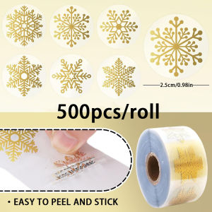 500pcs/roll 1inch Round Transparent Merry Christmas Stickers Self adhesive Holiday Stickers Christmas Decor Wedding Party Cards