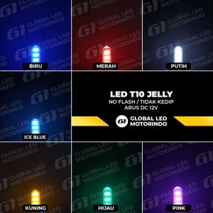 WERACE LED Sen Senja T10 Jelly 6 Mata No Flash / Tidak Kedip / Harga Per Set Lampu Kota Speedometer