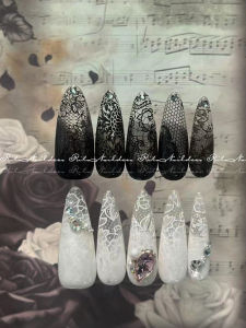 Black Silk Nail Art Transfer Paper Set with Transfer Gel for Beautiful Girls Nail Care Kit by Beshyne Normal Specification