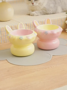 Chén ăn bằng sứ có đế cao chống gù cho mèo - Chén ăn cho mèo - Tiệm Mèo Moa