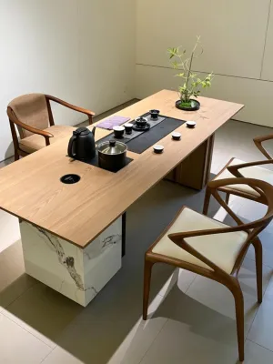 Chinese Modern Minimalist Solid Wood Tea Table
