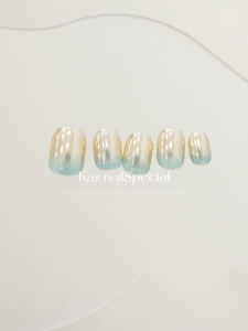 Handmade Gradient Nail Art Dopaamine Whitening Gentle Wearable False Nails Bright Color Series Chinese Brand Half Wave