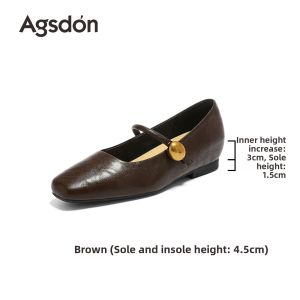 Agsdon | Height Increasing Retro Mary Jane Flat Shoes