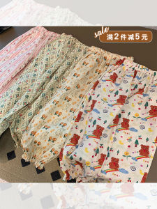 Girls Pants Summer Thin Children 2022 New Anti Mosquito Pants Ankle-Tied Baby Girl Western Style Leisure All-Matching Trousers