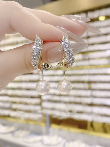 2025 New Fashion S925 Sterling Silver Needle Pearl Earrings Women High-End Tassel Dangle Earrings Autumn Winter Ear Jewelry