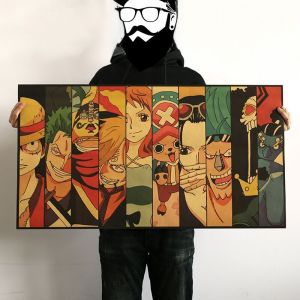 Ultra Large Size One Piece Straw Hat Group Leather Paper Poster Wall Sticker Painting Bedroom Decorative Artwork Shadow Cliffs