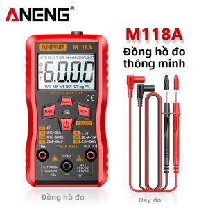 Máy Đo Vạn Năng Kỹ Thuật Số Mini ANENG 6000 Đếm M118A Kiểm Tra Điện Áp DC/AC Tự Động Điều Chỉnh Phạm Vi Đo Dòng Điện AC/DC Điện Dung Điện Cảm