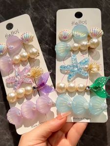New Fashion Hairpin Set Cute Shell Hair Pin High-Grade Pearl Hair Clip Sepit Rambut 发夹