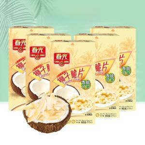 Hainan Special Products Spring Light Food Baked Coconut Crisps Snack Leisure Dry Fruits Coconut Slices from Wenchang City