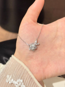 YUCOO | Mozan Diamond Ice Rose Sterling Silver Necklace