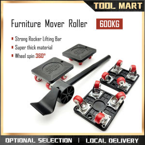 600KG Heavy Duty Furniture Lifter Transport Mover Lifter Slides Wheel Easy Furniture Mover Tool Set Wheel Roller Bar