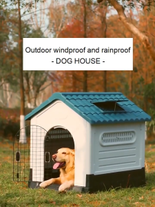 All-Weather Outdoor Large Dog House Waterproof Sun Shelter Kennel with Ventilation and Secure Design