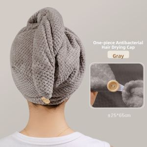 GOOJODOQ | Super Absorbent Quick Drying Antibacterial Hair Drying Cap