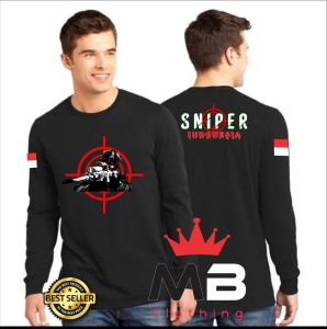 KAOS SNIPER LENGAN PANJANG KAOS SNIPER KEREN KAOS DISTRO BAJU SNIPER BAJU PENEMBAK SNIPER