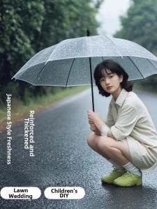 Transparent Long Handle Rain Umbrella