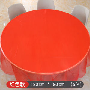 Disposable Tablecloth Tablecloth round Table Plastic Cloth Film Wedding Tablecloth Thickened Banquet Red Waterproof Tablecloth