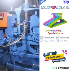 Toko Murah 88 - Gantungan Baju Kawat Warna (Random - ISI 40cps) Tebal Tahan Karat Murah Meriah Promo