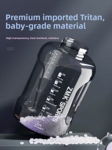 Large Capacity Sport Water Bottle Fitness Mens Summer Drinking Utensils Tritan Leakproof Insulation Dual Mouth round Edge