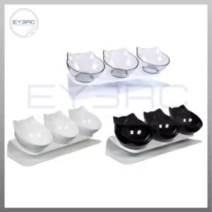 Triple Elevated Plastic Feeder Removable Cat Bowl Stylish & Functional Elevated Design for Multiple Cats