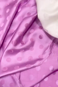 Vải lụa may áo dài tơ tằm Palacesilk chấm bi hồng siêu nhẹ#mềm mượt#thoáng mát