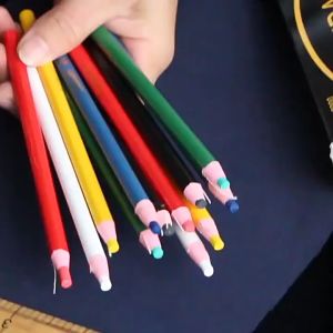12pcs Colorful Sewing Pencil Set Dermatograph Tailors Pencil Hand Cut-Free Torn Pencil NO.8000