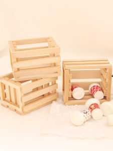Lizuola Miniature Candy Toy Wooden Frame Storage Basket Wooden Box Mini Model 1:12 Points Ob11 Doll House Play House