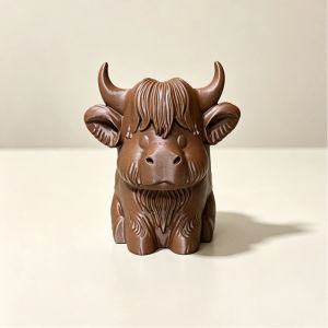 Creative Highland Cow Pen Holder Cute Cartoon Calf Desktop Ornament Large Capacity Student Office Stationery Storage Pen Holde