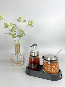 Bộ Chai Đựng Gia Vị 2 Món Hình Trụ Dùng Cho Nhà Hàng Và Tiệm Ăn Nhẹ Bằng Thủy Tinh Không Có Nắp Đậy Chống Trượt