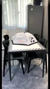 Foldable Table Food Cover Umbrella Style Dining Table Leftover Food Cover Anti Fly Mosquito Dust Covers Kitchen Cooking Tools